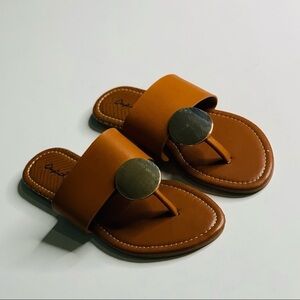 Brown and Golden Qupid Sandals for Women
